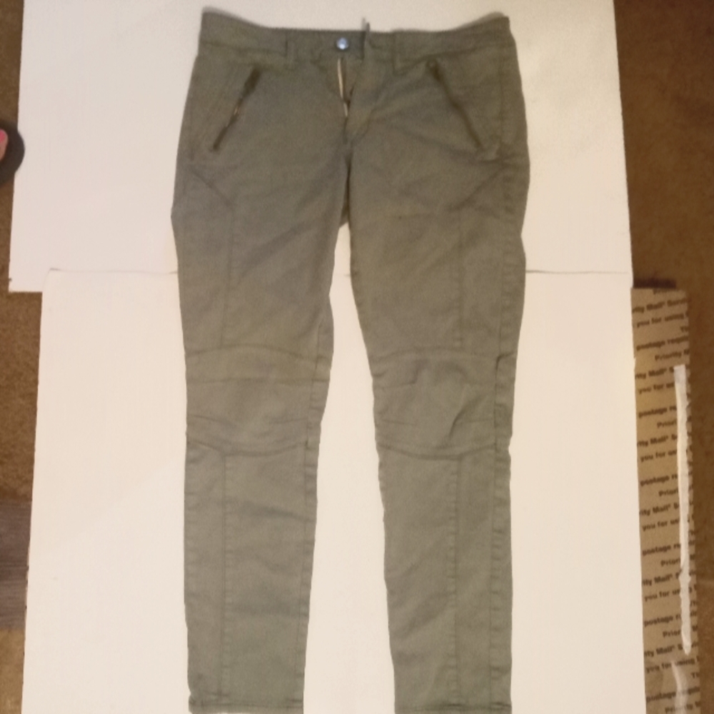 Women's American Eagle Cargo green Jeggings ankle super stretch sz 6